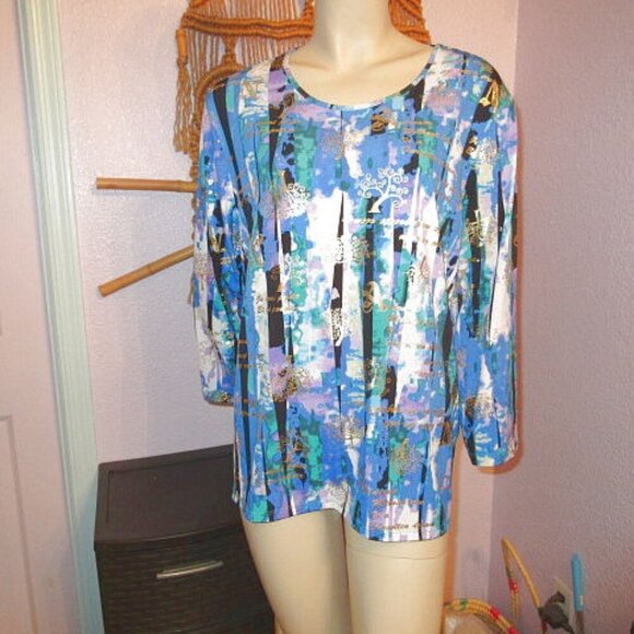 Allison Daley Tree Of Life Top Size XL Tunic Dreamer Gold Foil Sublimation Artsy - Picture 1 of 12